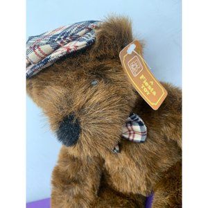 A Fiesta Toy Brown Long Leg Bear Brown 19 Inch Plaid Hat Bow Brown Plastic Eyes